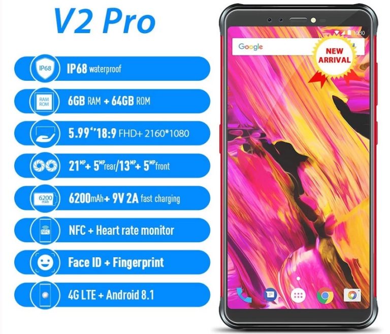 Vernee V2 Pro IP68 - Bear Grylls telefonja