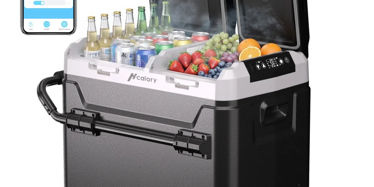 Hcalory P40M+ autós hűtőszekrény: Két zóna, kerekek, Bluetooth – a tökéletes utazótárs