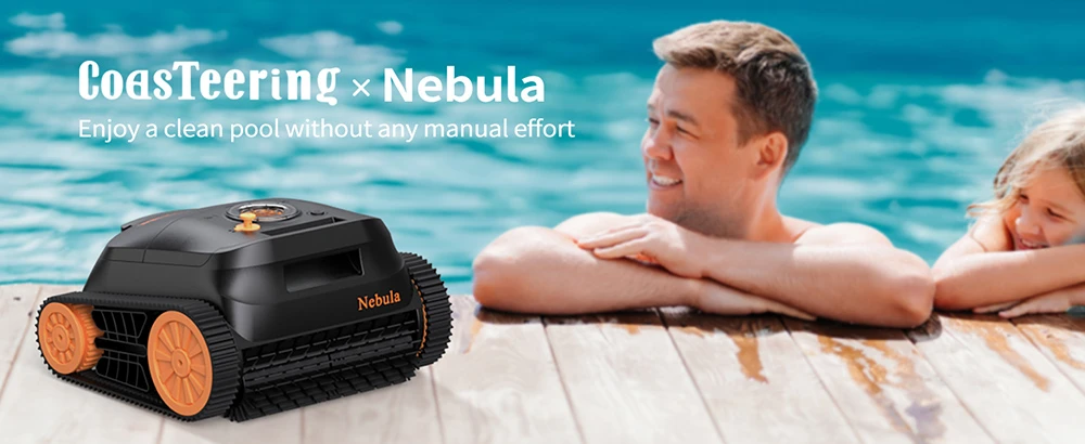 CoasTeering Nebula robot porszívó: medencetisztítás falmászással, 180 perc üzemidő