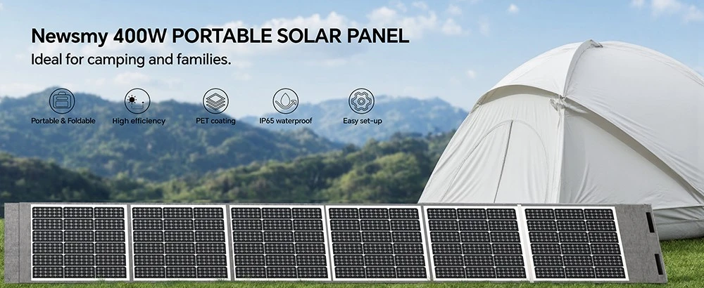 NEWSMY 400W hordozható napelem: magas hatásfok, strapabírás, kedvező ár