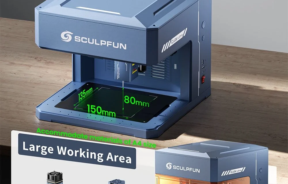 SCULPFUN iCube Ultra Dual lézergravírozó: Két lézerrel a tökéletes alkotásokért