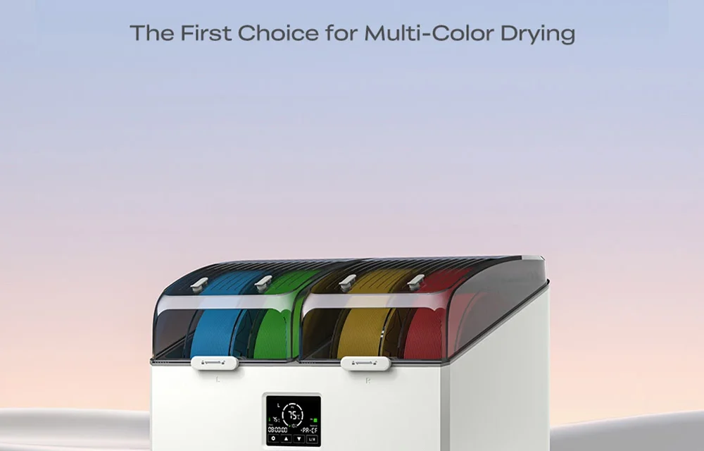 Creality SpacePi X4L filament szárító: 4 tekercs, dupla fűtés, okos kijelző – megéri?
