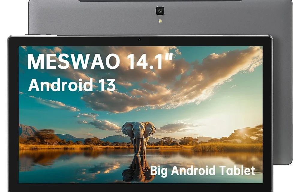 MESWAO B1 tablet: 14.1 hüvelykes kijelző, Android 13 és 10000mAh akkumulátor
