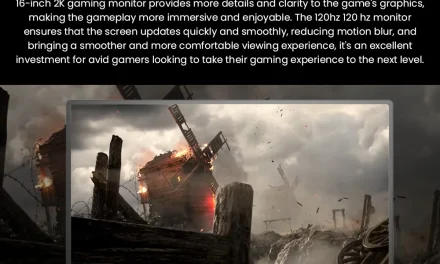 UPERFECT UGame C2: 16 hüvelykes, 2K, 120Hz-es gamer monitor