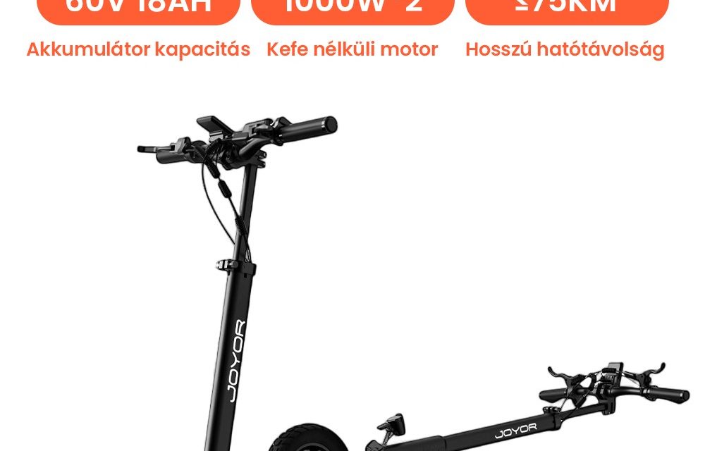 Joyor S10-S-Z elektromos roller: 2000W teljesítmény 85 km hatótávval – Megéri az árát?