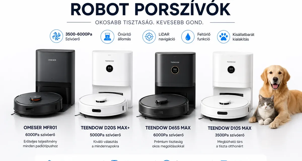 Milyen robotporszívó-t vegyek 2026-ban? Top 5 választás