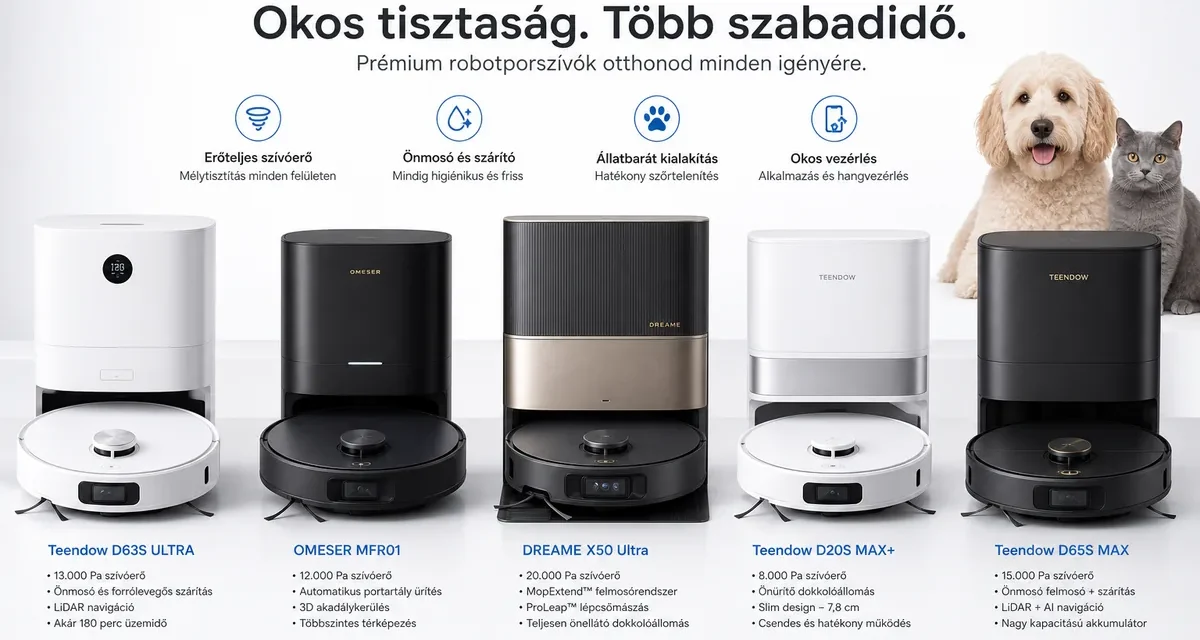 Milyen robotporszívó-t vegyek 2026-ban? Top 5 választás
