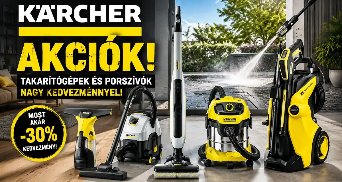 Kärcher gépek kedvezményes áron május végéig a kinadroidon