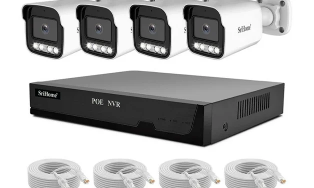 SriHome NVS005-POE065B 5MP HD PoE biztonsági kamera szett: Intelligens otthonvédelem