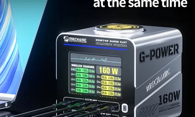 Mechanic G-Power 160W GaN töltőállomás okos kijelzővel: a jövő energiakezelése