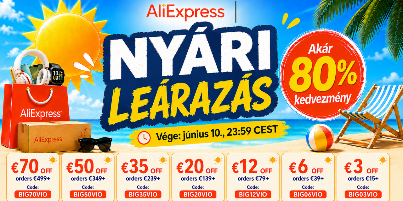 AliExpress Summer Sale és Choice Day: Ennyi kuponnal spórolhatsz a nyári akcióban