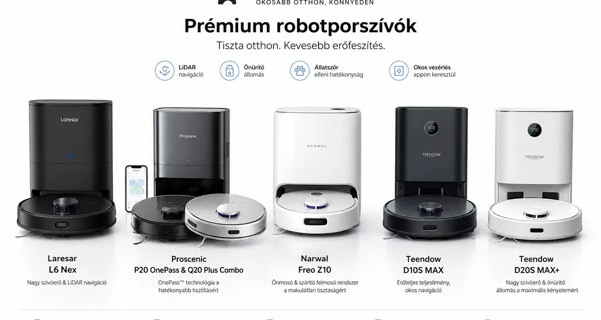 A legjobb robotporszívók 2026-ban: Top 5 ajánlat