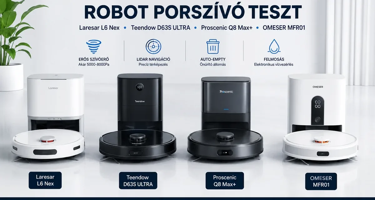 A legjobb robotporszívók 2026-ban: Top 5 ajánlat