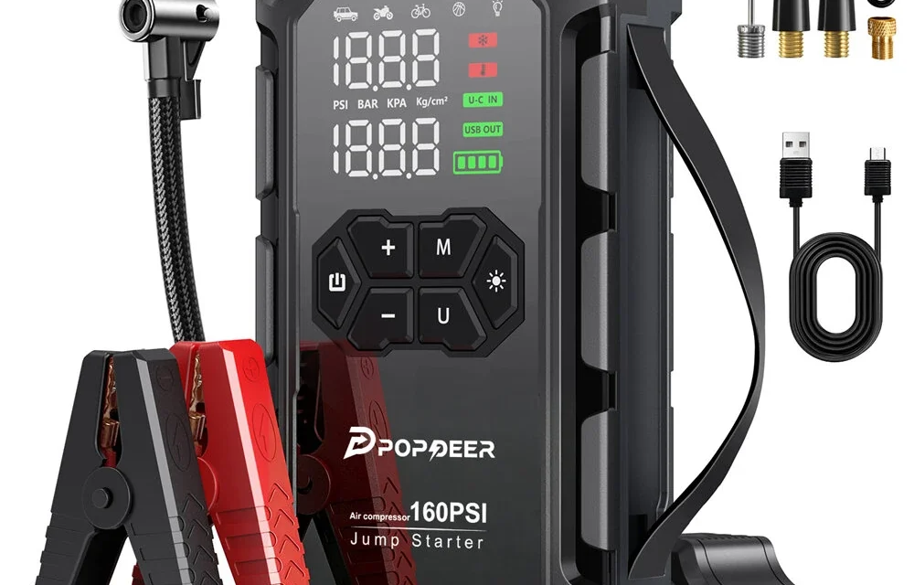POPDEER PD-JA66: indítókészlet és légkompresszor egyben