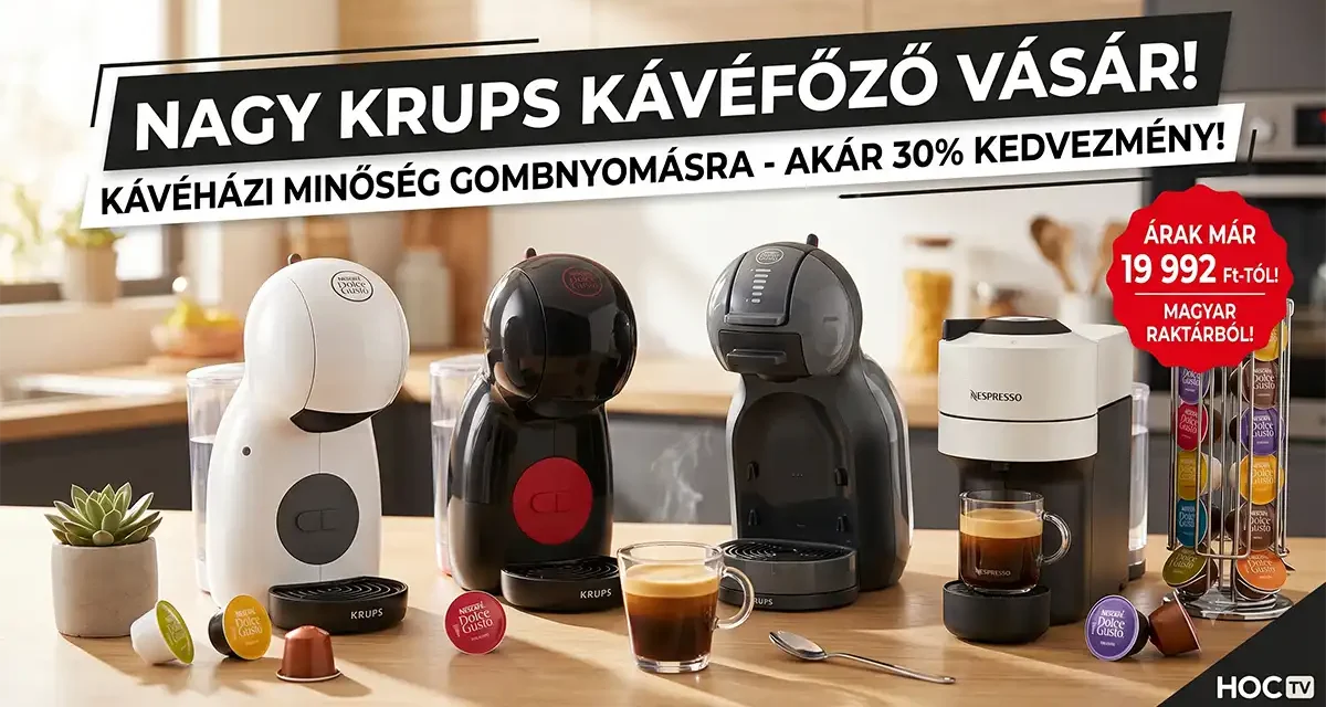 Krups kávéfőzők széles választéka magyar raktárról, karos és automata modellek is kaphatók