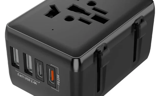 BlitzWolf BW-WA3 utazó adapter 4 USB porttal, EU/UK/US/AU kompatibilitással