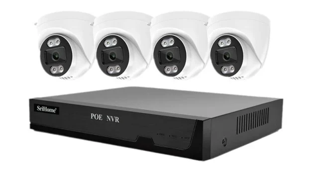 SriHome 5MP PoE NVR biztonsági kamera rendszer 4K felbontással a kinadroidon