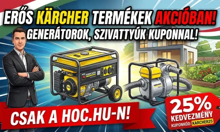Kärcher akciók a HOC.hu n hordozható generátorok és profi vízszivattyúk kedvező áron