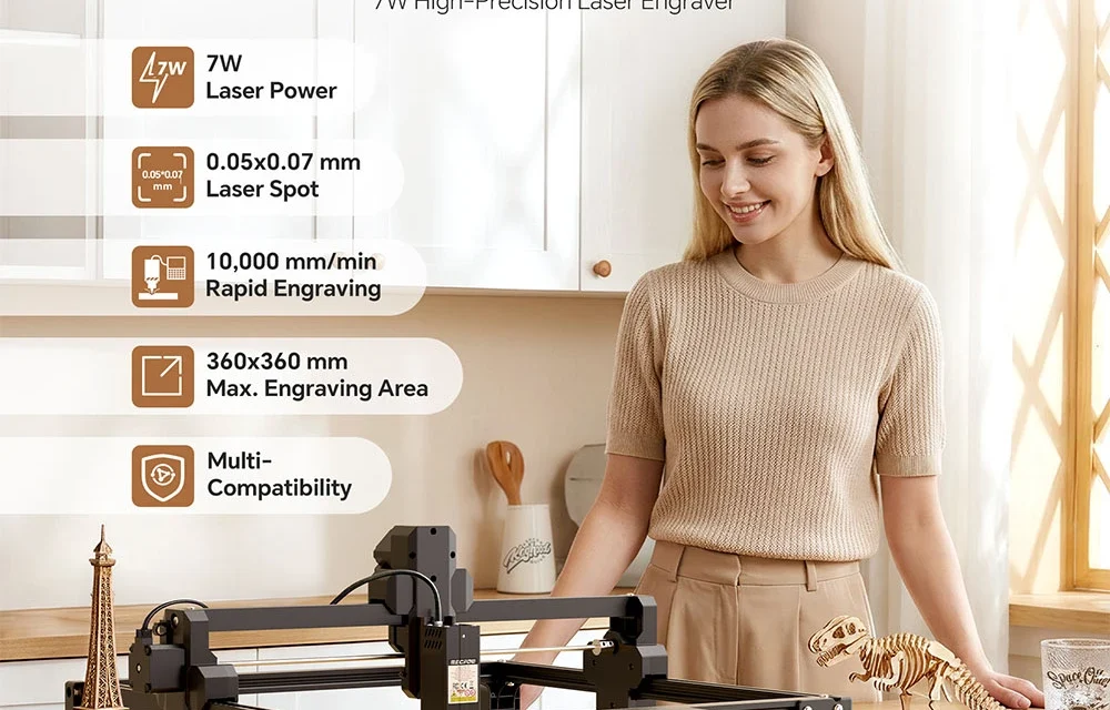 Mecpow X3S 7W lézergravírozó: 10000mm/perc sebesség és 0,01mm pontosság részletes tesztje