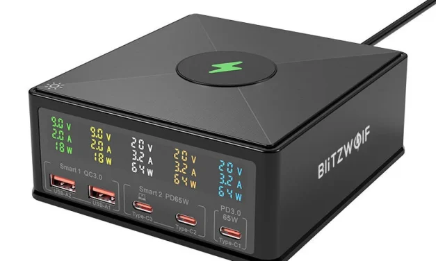 BlitzWolf 868H 160W 5 portos USB PD asztali töltő a jövő energiaelosztása a kinadroidon