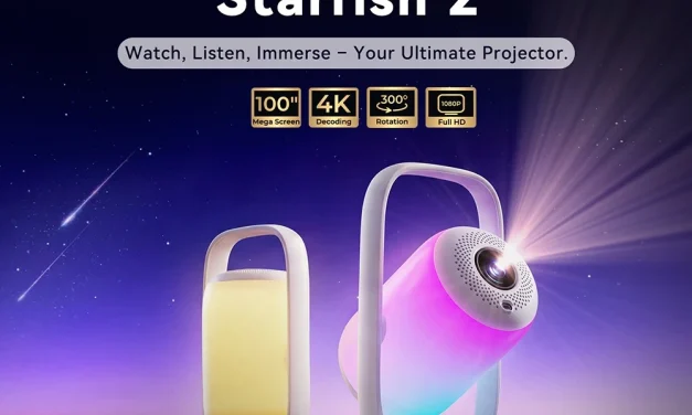 ETOE Starfish 2 projektor 1080P Full HD 4K dekódolás 500 ANSI lumen és Google TV
