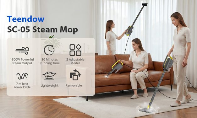 A Teendow SC 05 gőztisztító 1300W os erő a padlótisztításban