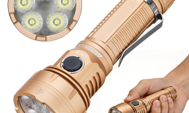 Astrolux EA05 EDC lámpa 6200 lumen fényerő 586 méter hatótávolság