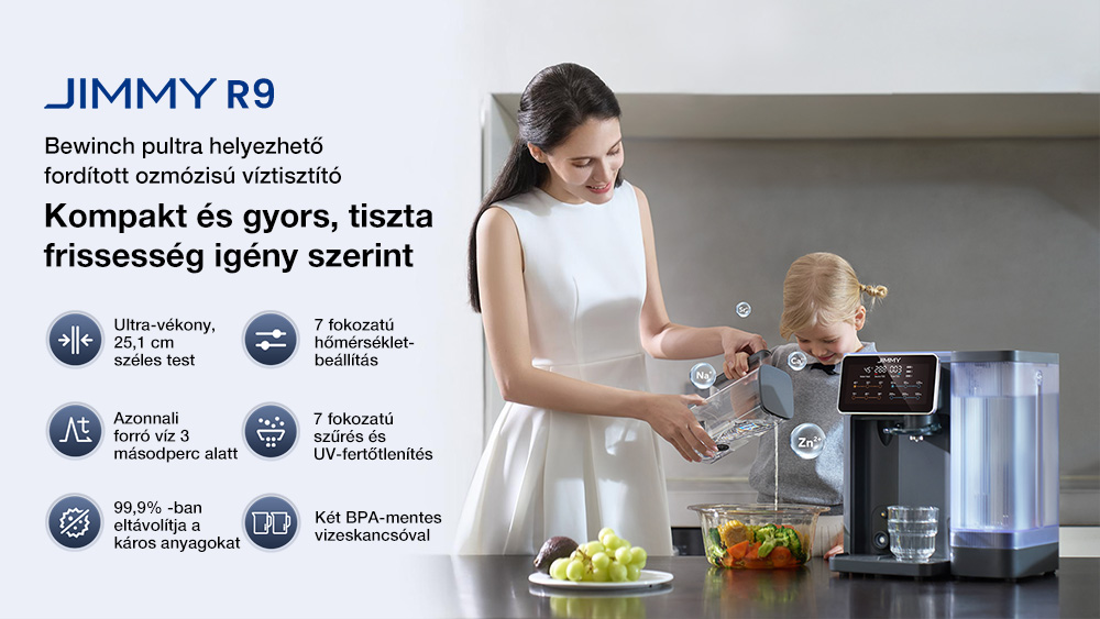 JIMMY R9 asztali víztisztító: Prémium víz, budget áron – Megéri a befektetés?