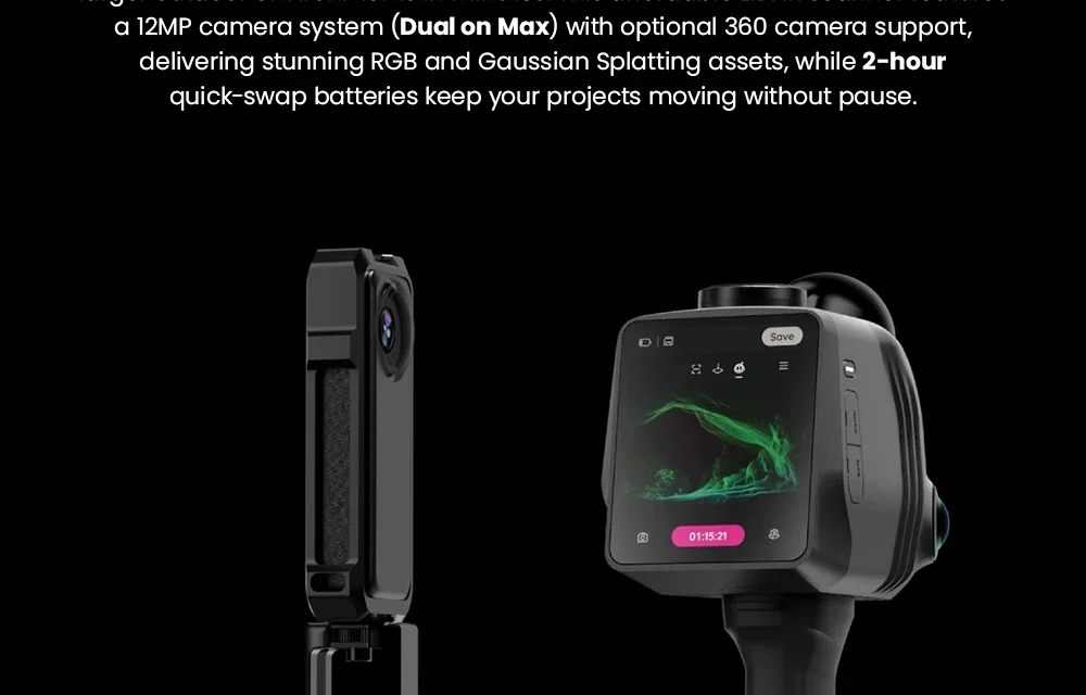 3DMakerpro Raven Max LiDAR szkenner 100m hatótávval 12MP kamerával és 4K valós színekkel a kinadroidon