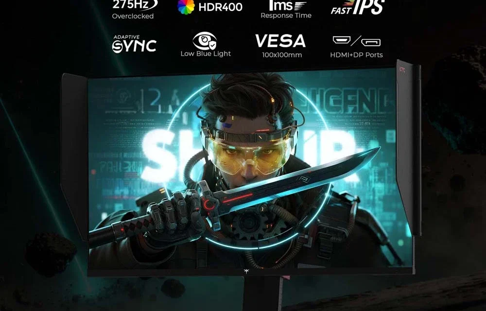 KTC H27E8 gamer monitor 27 hüvelykes QHD Fast IPS panel 275 Hz es képfrissítéssel