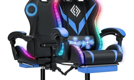 Hoffree RGB LED gamer szék Bluetooth hangszóróval