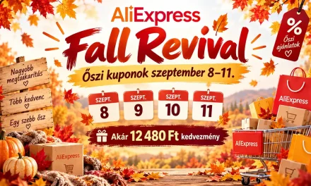 AliExpress Őszi Megújulás 4 napos kuponeső akár 12 480 Ft kedvezménnyel