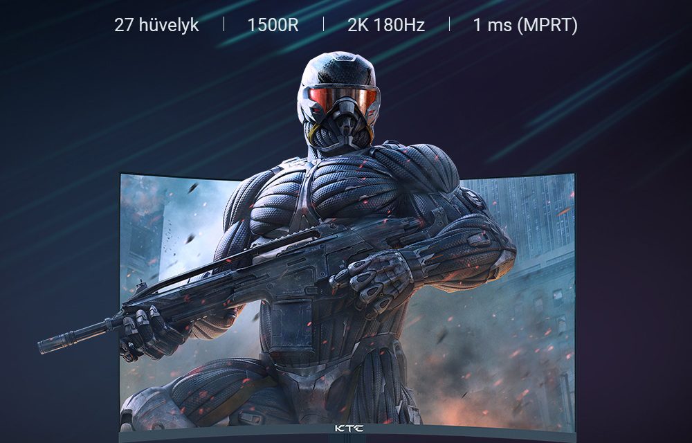 KTC H27S17 27 hüvelykes 1500R ívelt gamer monitor: QHD, 180Hz, 1ms