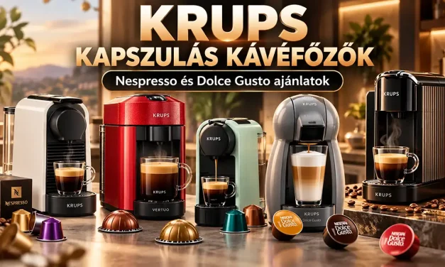 Krups kapszulás kávéfőzők brutális kedvezménnyel – Nespresso és Dolce Gusto gépek már 31 ezer forint körül!