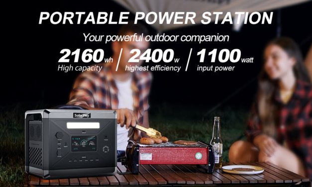 SolarPlay Q2501 hordozható erőmű: 2400W LiFePO4, 1,5 óra töltés